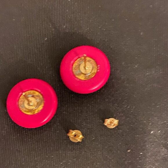 Authentic Vintage Chanel Button Earrings (Upcycled) | Handmade on 14K Gold-Fille - Picture 7 of 8